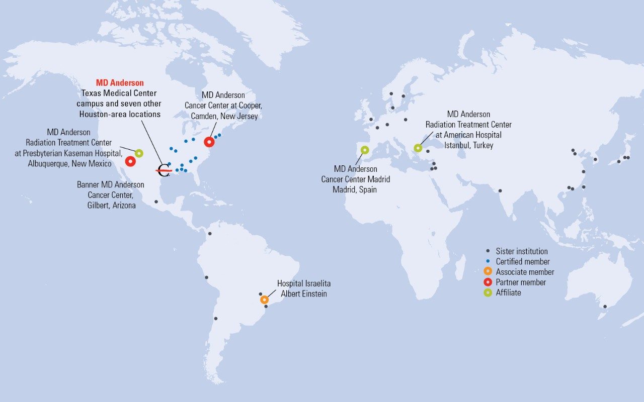 Map of MD Anderson's Cancer Network